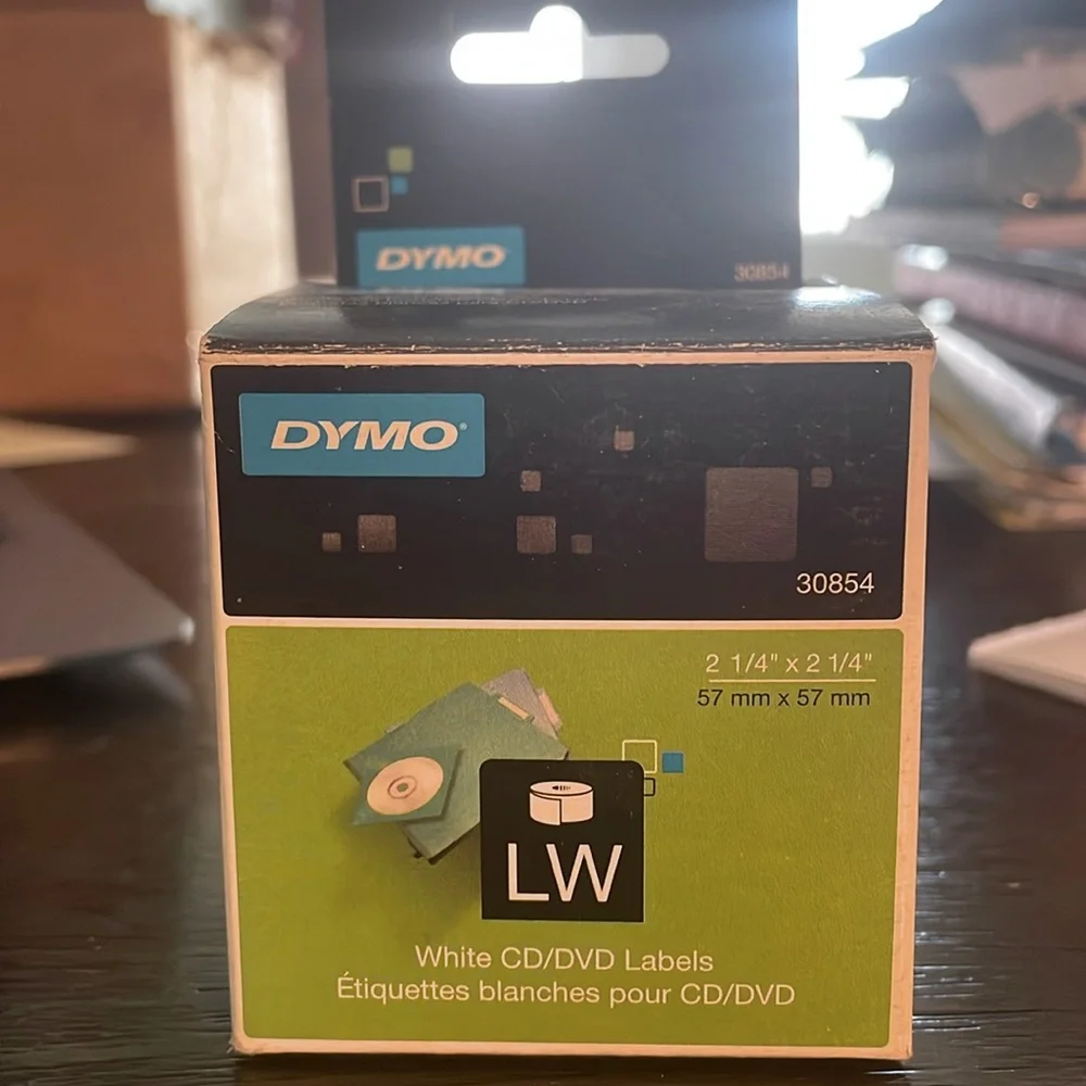 9, new in box, Dymo CD / DVD labels. Each roll has 160 labels